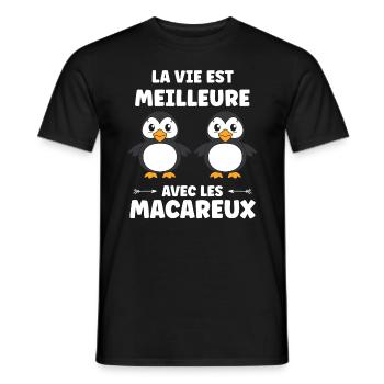 macareux - T-shirt homme - noir - Devant - AI Model Male 178 light (178cm)