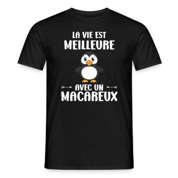 macareux - T-shirt homme - noir - Devant - AI Model Male 178 light (178cm)