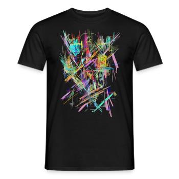 Abstract - Men's T-Shirt - black - Front - AI Model Male 178 light (178cm)