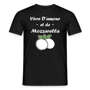 Humour mozzarella - T-shirt homme - noir - Devant - AI Model Male 178 light (178cm)