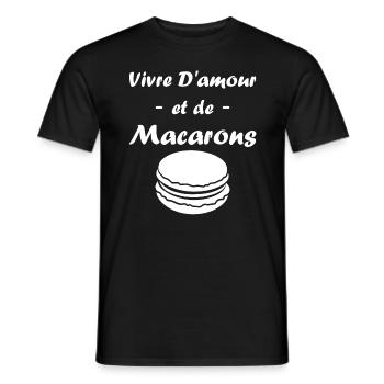 macarons - T-shirt homme - noir - Devant - AI Model Male 178 light (178cm)