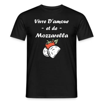 Humour mozzarella - T-shirt homme - noir - Devant - AI Model Male 178 light (178cm)