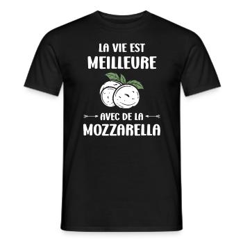 Humour mozzarella - T-shirt homme - noir - Devant - AI Model Male 178 light (178cm)