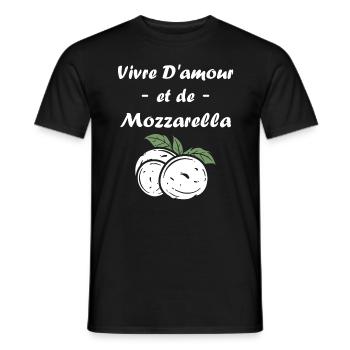 Humour mozzarella - T-shirt homme - noir - Devant - AI Model Male 178 light (178cm)