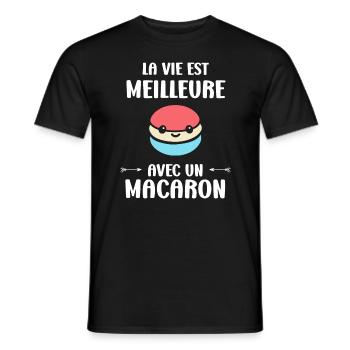 macarons - T-shirt homme - noir - Devant - AI Model Male 178 light (178cm)