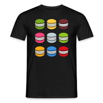 macarons - T-shirt homme - noir - Devant - AI Model Male 178 light (178cm)