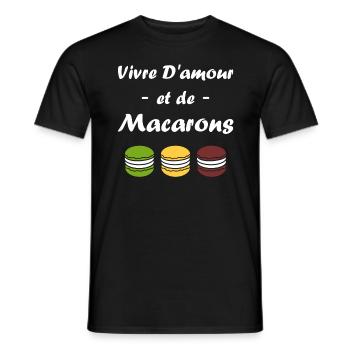 macarons - T-shirt homme - noir - Devant - AI Model Male 178 light (178cm)