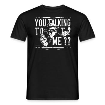 Talking to me - Men's T-Shirt - black - Front - AI Model Male 178 light (178cm)