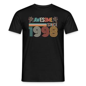 1998 anniversary since 1998 Vintage 1998 - Men's T-Shirt - black - Front - AI Model Male 178 light (178cm)