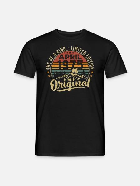 April 1975 Vintage 1975 Birthday Gift - Men's T-Shirt - black