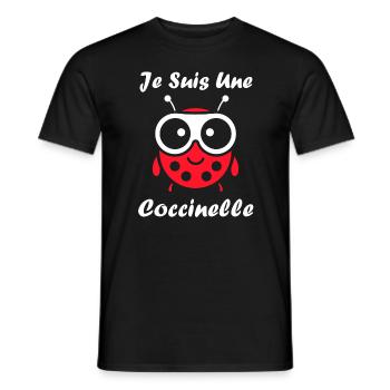 Citation Humour Petite coccinelle - T-shirt homme - noir - Devant - AI Model Male 178 light (178cm)