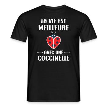 Citation Humour Petite coccinelle - T-shirt homme - noir - Devant - AI Model Male 178 light (178cm)