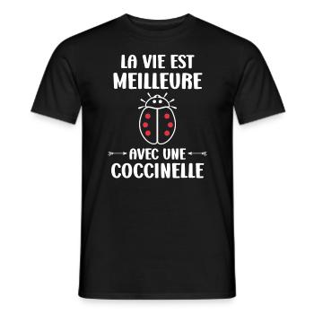 Citation Humour Petite coccinelle - T-shirt homme - noir - Devant - AI Model Male 178 light (178cm)
