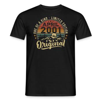 Avril 2001 Cadeau D'anniversaire Vintage 2001 - T-shirt homme - noir - Devant - AI Model Male 178 light (178cm)