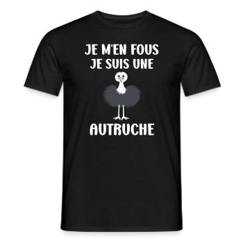Humour autruche - T-shirt homme - noir - Devant - AI Model Male 178 light (178cm)