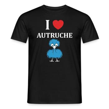 Humour autruche - T-shirt homme - noir - Devant - AI Model Male 178 light (178cm)