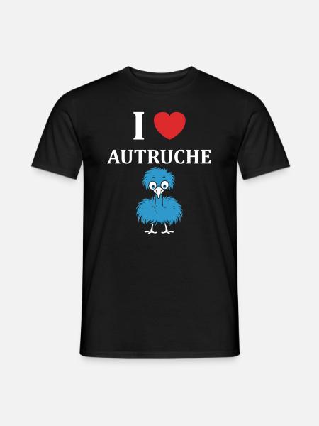 Humour autruche - T-shirt homme - noir