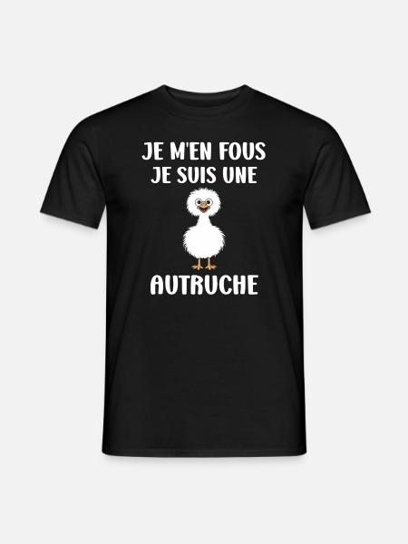 Humour autruche - T-shirt homme - noir