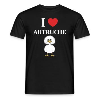 Humour autruche - T-shirt homme - noir - Devant - AI Model Male 178 light (178cm)