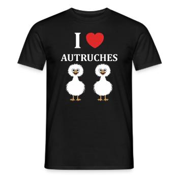 Humour autruche - T-shirt homme - noir - Devant - AI Model Male 178 light (178cm)