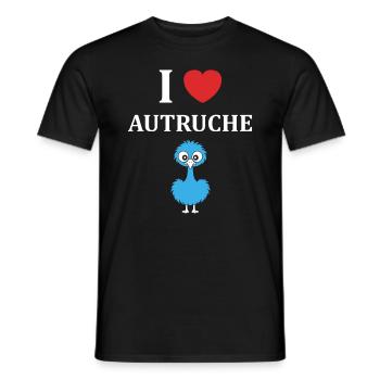 Humour autruche - T-shirt homme - noir - Devant - AI Model Male 178 light (178cm)