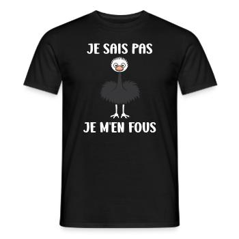 Citation autruche - T-shirt homme - noir - Devant - AI Model Male 178 light (178cm)