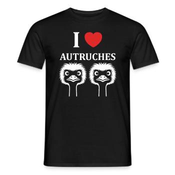 citation humoristique autruche - T-shirt homme - noir - Devant - AI Model Male 178 light (178cm)