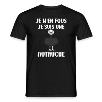 Citation autruche - T-shirt homme - noir - Devant - AI Model Male 178 light (178cm)