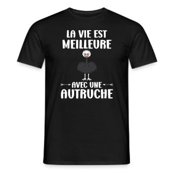 Citation autruche - T-shirt homme - noir - Devant - AI Model Male 178 light (178cm)