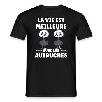 Citation autruche - T-shirt homme - noir - Devant - AI Model Male 178 light (178cm)