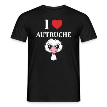 citation humoristique autruche - T-shirt homme - noir - Devant - AI Model Male 178 light (178cm)