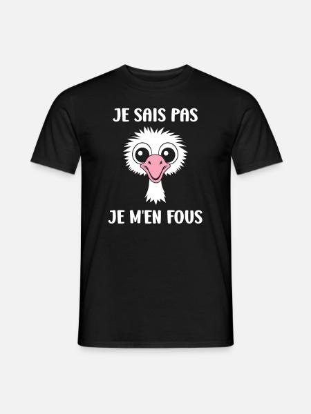 Humorous Ostrich Quote - Men's T-Shirt - black
