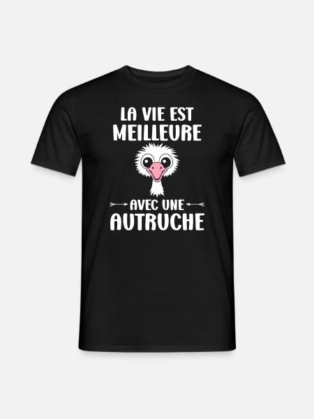 Humorous Ostrich Quote - Men's T-Shirt - black