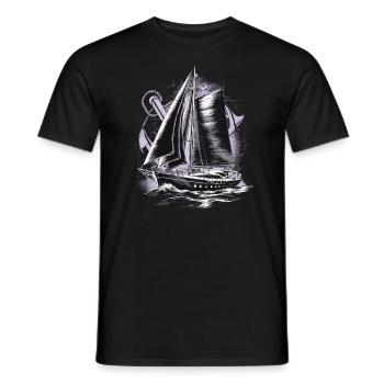 Sailboat with anchor gift - Men's T-Shirt - black - Front - AI Model Male 178 light (178cm)