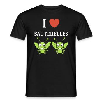 Humour sauterelle - T-shirt homme - noir - Devant - AI Model Male 178 light (178cm)