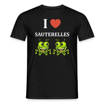 Humour sauterelle - T-shirt homme - noir - Devant - AI Model Male 178 light (178cm)