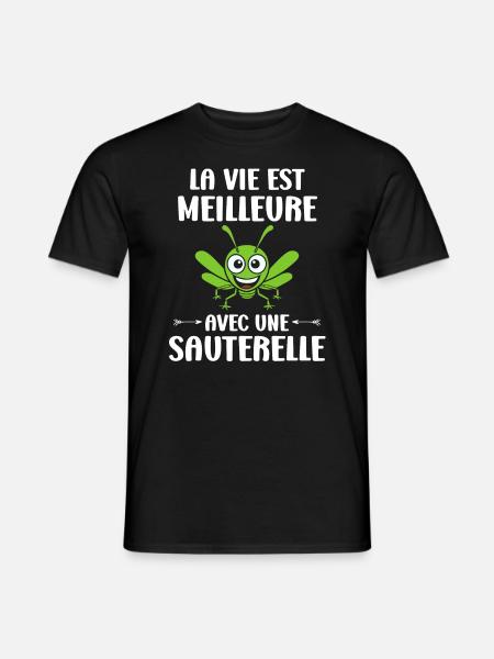 Humour sauterelle - T-shirt homme - noir