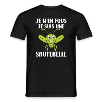 Humour sauterelle - T-shirt homme - noir - Devant - AI Model Male 178 light (178cm)
