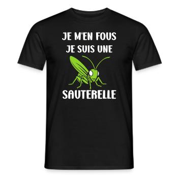 Insecte humour Sauterelle - T-shirt homme - noir - Devant - AI Model Male 178 light (178cm)