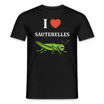 Insecte humour Sauterelle - T-shirt homme - noir - Devant - AI Model Male 178 light (178cm)