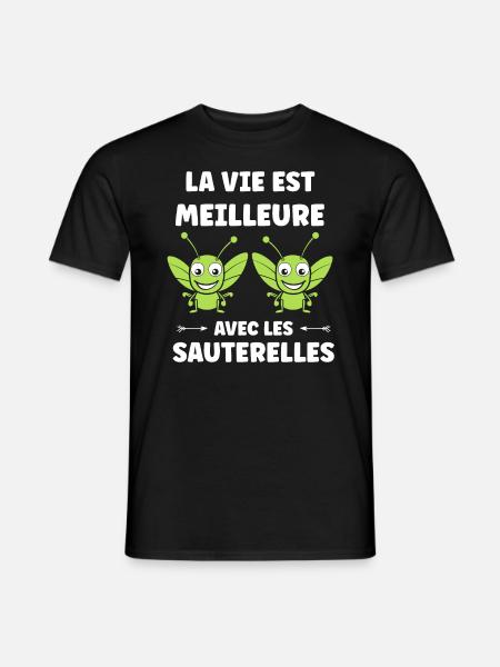 Insecte humour Sauterelle - T-shirt homme - noir