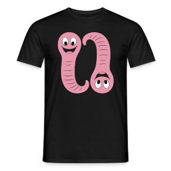 earthworm - Men's T-Shirt - black - Front - AI Model Male 178 light (178cm)