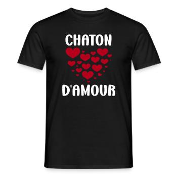 Chaton - T-shirt homme - noir - Devant - AI Model Male 178 light (178cm)