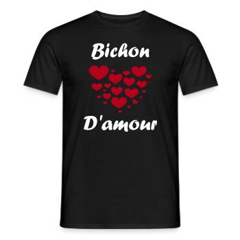 Bichon - T-shirt homme - noir - Devant - AI Model Male 178 light (178cm)