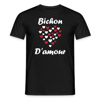 Bichon - T-shirt homme - noir - Devant - AI Model Male 178 light (178cm)