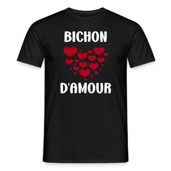Bichon - T-shirt homme - noir - Devant - AI Model Male 178 light (178cm)