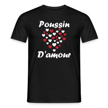Poussin - T-shirt homme - noir - Devant - AI Model Male 178 light (178cm)