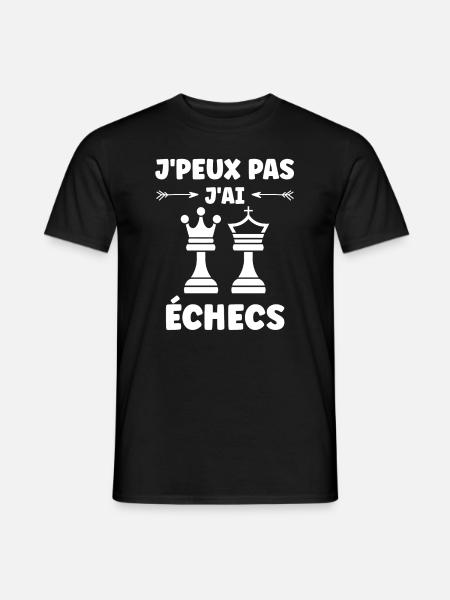 Humour échecs - T-shirt homme - noir