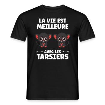 Humour tarsier - T-shirt homme - noir - Devant - AI Model Male 178 light (178cm)