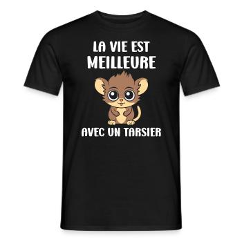 Humour tarsier - T-shirt homme - noir - Devant - AI Model Male 178 light (178cm)